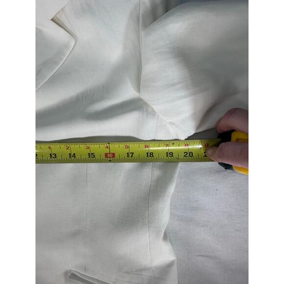 Lafayette 148 NY Women sz 8 Linen Blazer Off White Designer Office Workwear - Picture 11 of 15